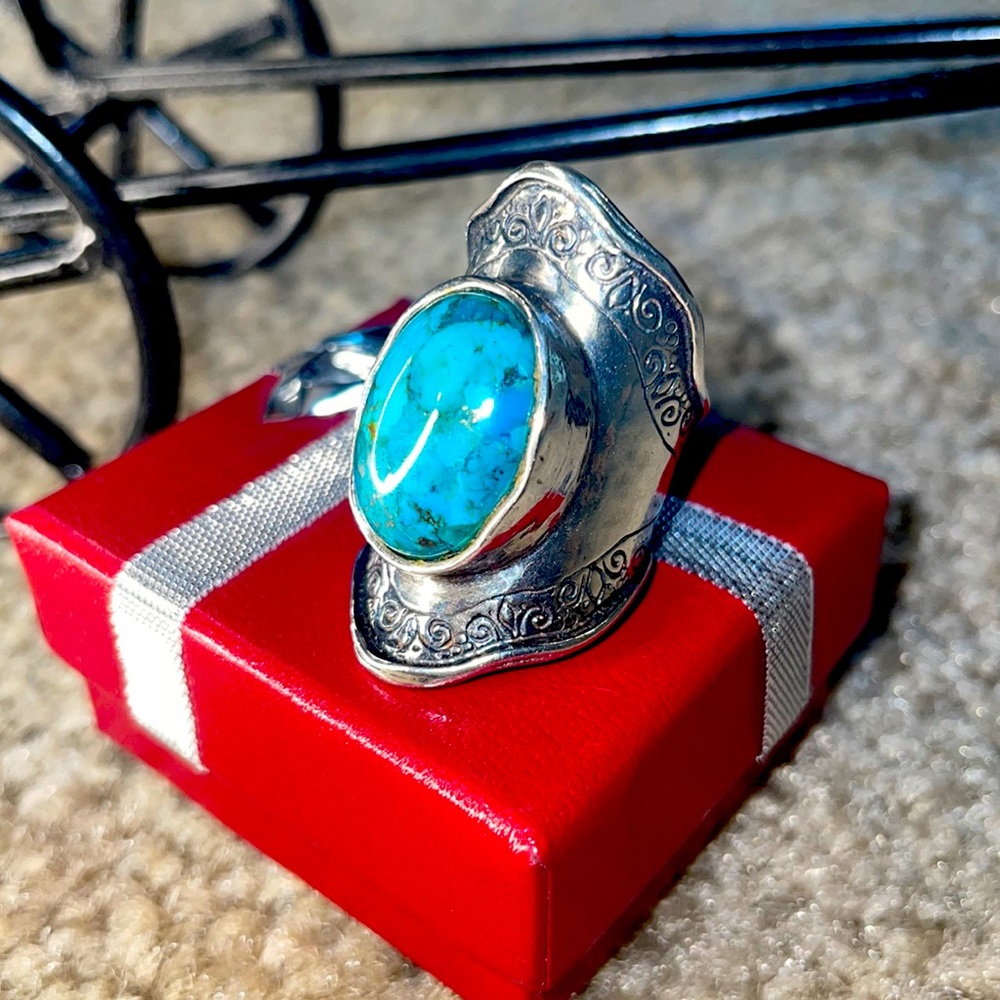 Sterling silver ring blue turquoise